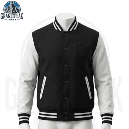 Leather Sleeve Baseball Jacket GPI-LSBJ-01: Classic Style, Warmth & Premium Comfort